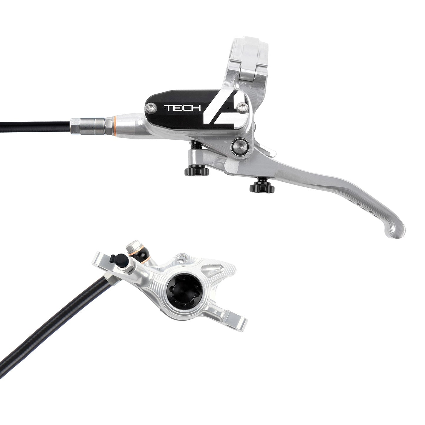 Hope Tech 4 X2 Disc Brake - Front - Right Lever - 1000mm - Silver - Black