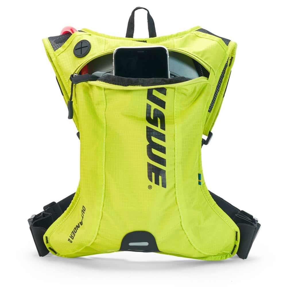 USWE Outlander 2L Hydration Pack - 2L Pack - 1.5L Bladder - Crazy Yellow