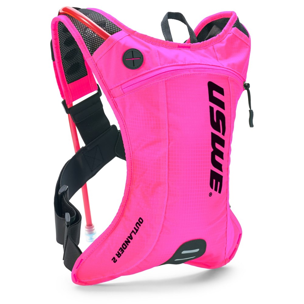 USWE Outlander 2L Hydration Pack - 2L Pack - 1.5L Bladder - Race Pink