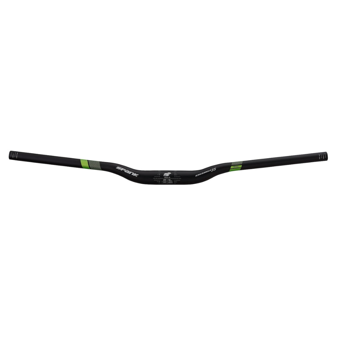 Spank Oozy 35 Alloy Bars - Black - Green - 35 - 25 Rise - 780
