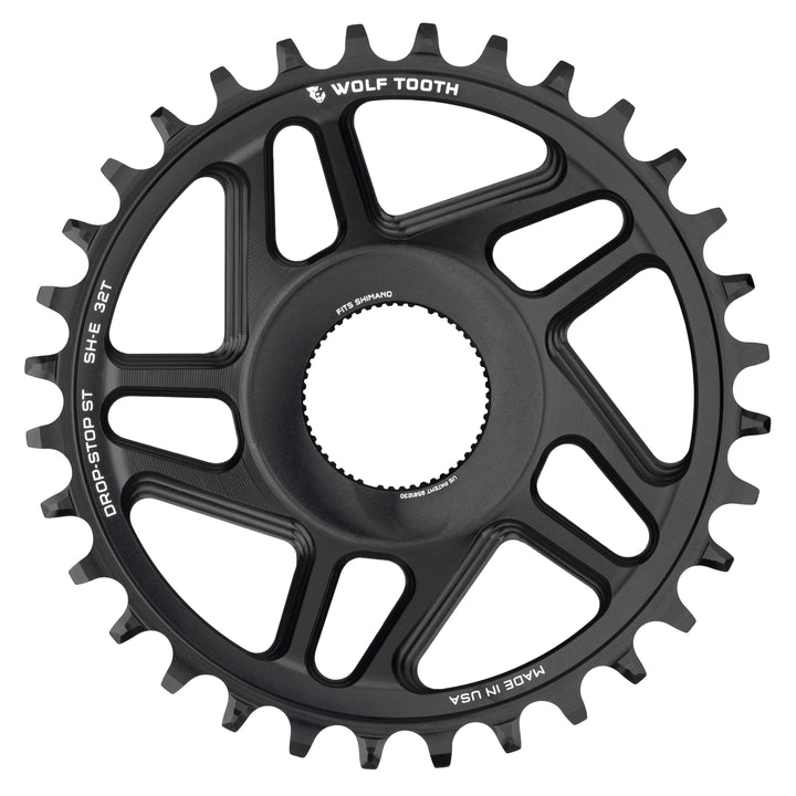 Wolf Tooth Direct Mount Drop-Stop eBike Chainring - Direct Mount - Shimano - 55mm Chainline - Round - 32T - 12 Speed Shimano