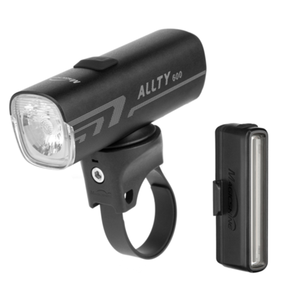Magicshine Allty 600 Lumen LED Front Light and SeeMee 30 Lumen Rear Light Set - Front & Rear - 600 - Black