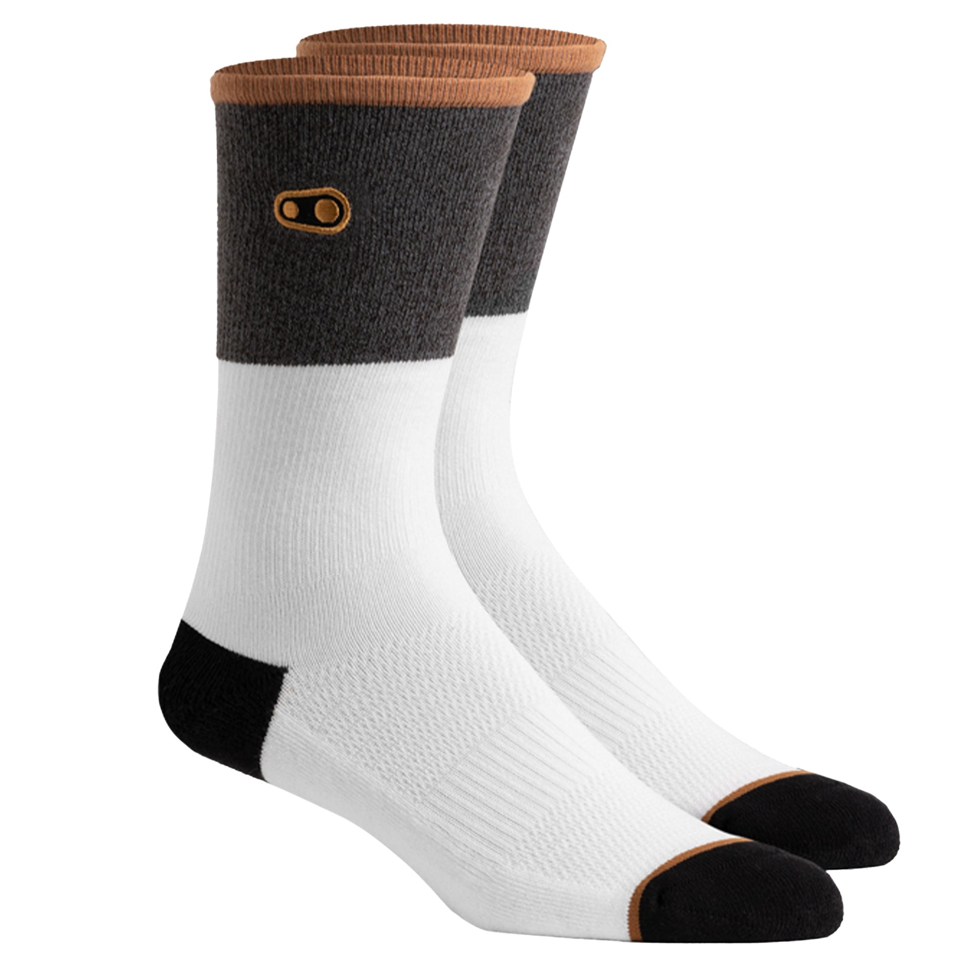 Crank Brothers Icon MTB Casual Socks - S/M - White / Grey - Image 1