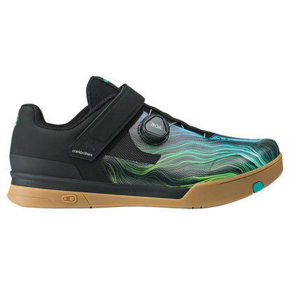 Crank Brothers Mallet Boa Clip-In Shoes - US 10 - Black / Blue Swirl - Image 1