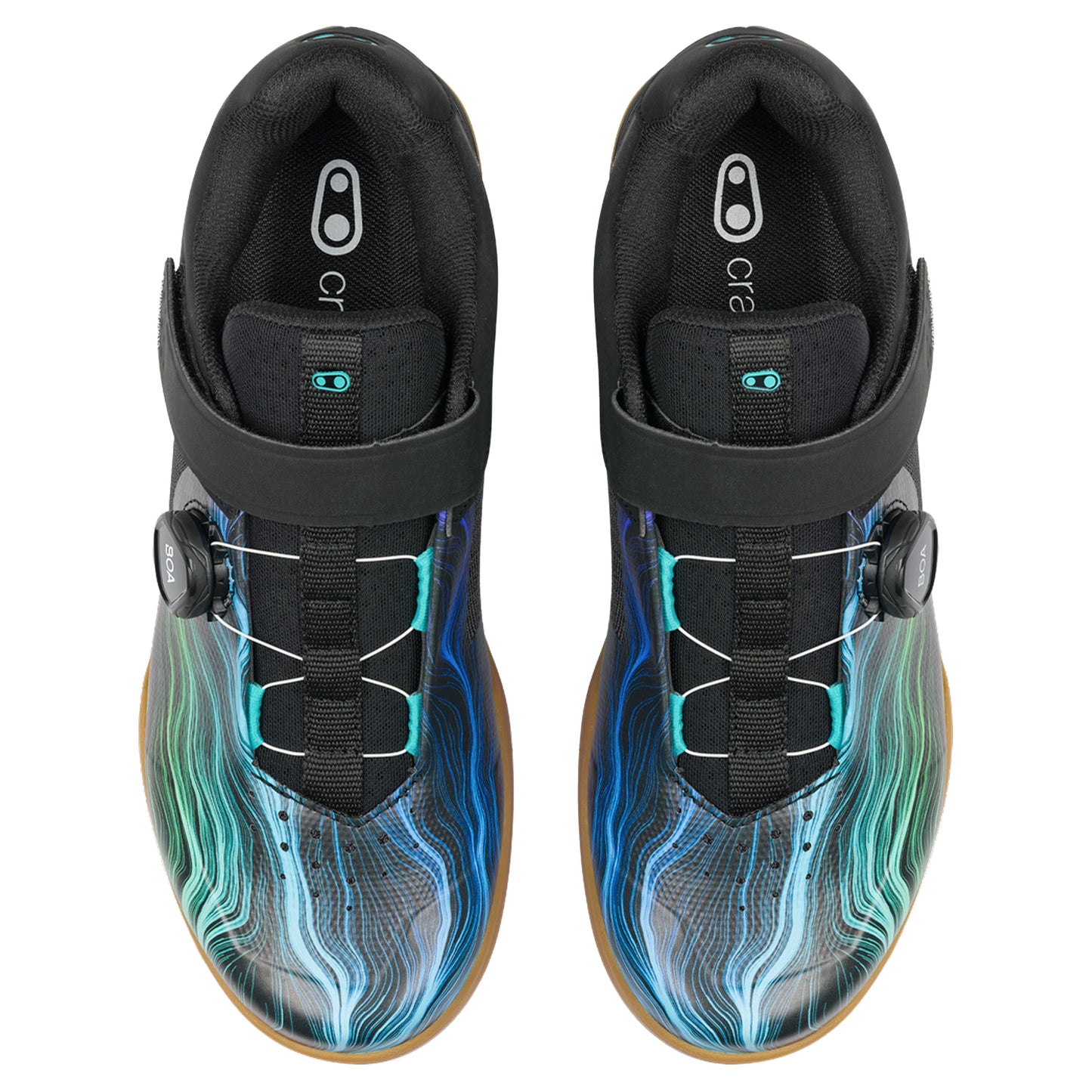 Crank Brothers Mallet Boa Clip-In Shoes - US 5 - Black / Blue Swirl - Image 4