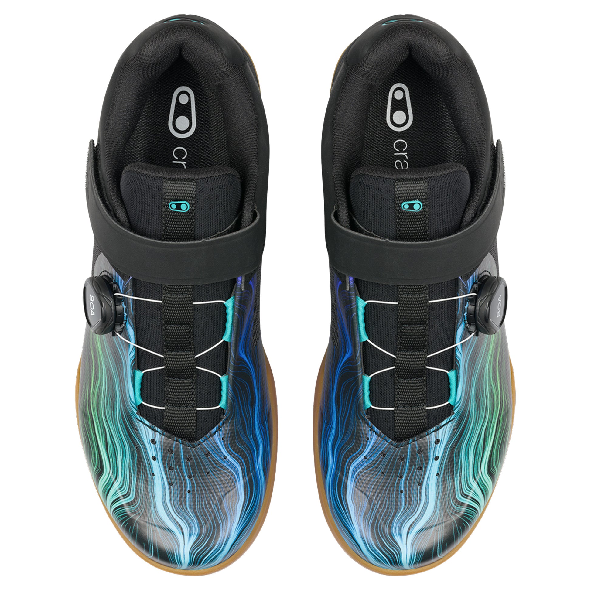 Crank Brothers Mallet Boa Clip-In Shoes - US 7.5 - Black / Blue Swirl - Image 4