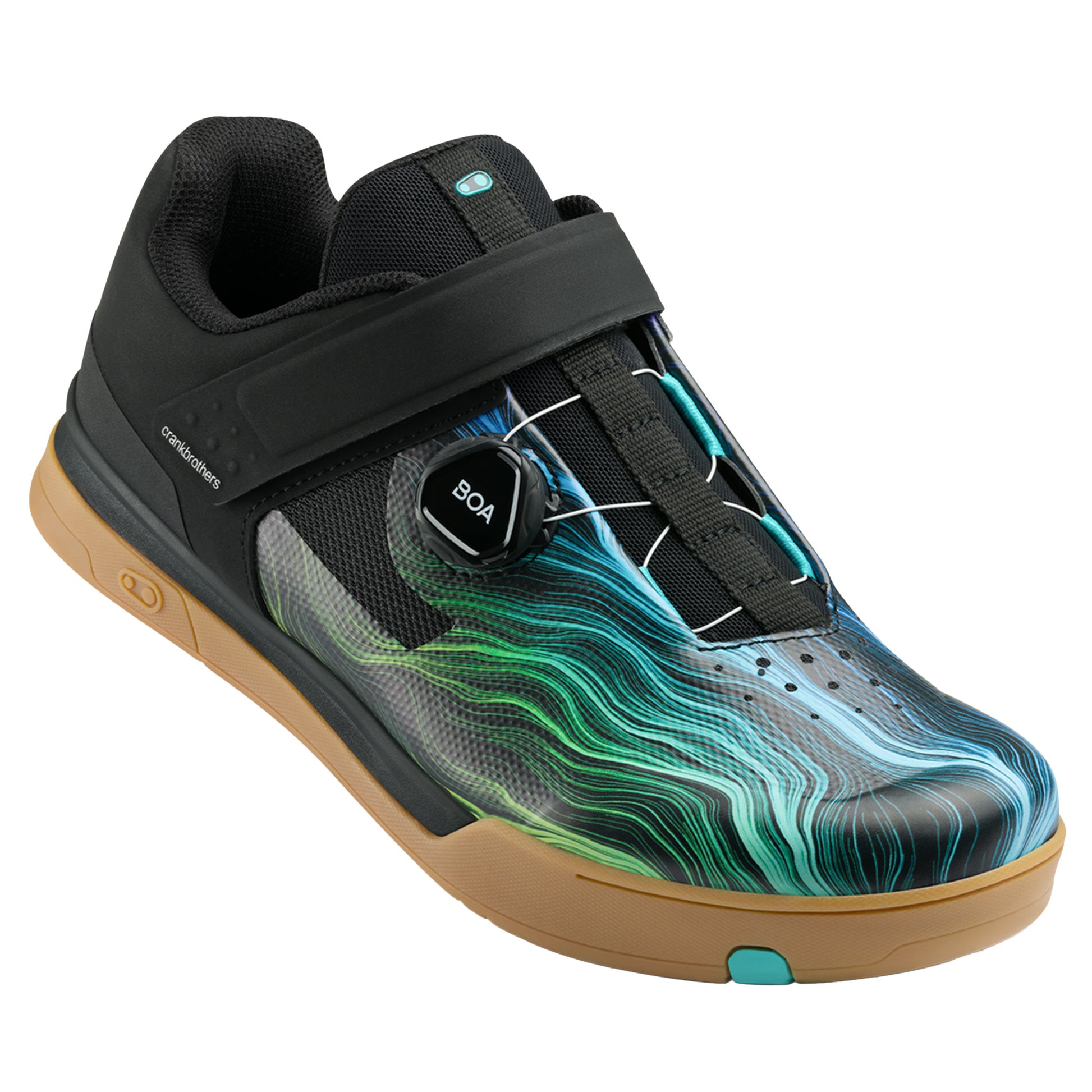 Crank Brothers Mallet Boa Clip-In Shoes - US 8.5 - Black / Blue Swirl - Image 3