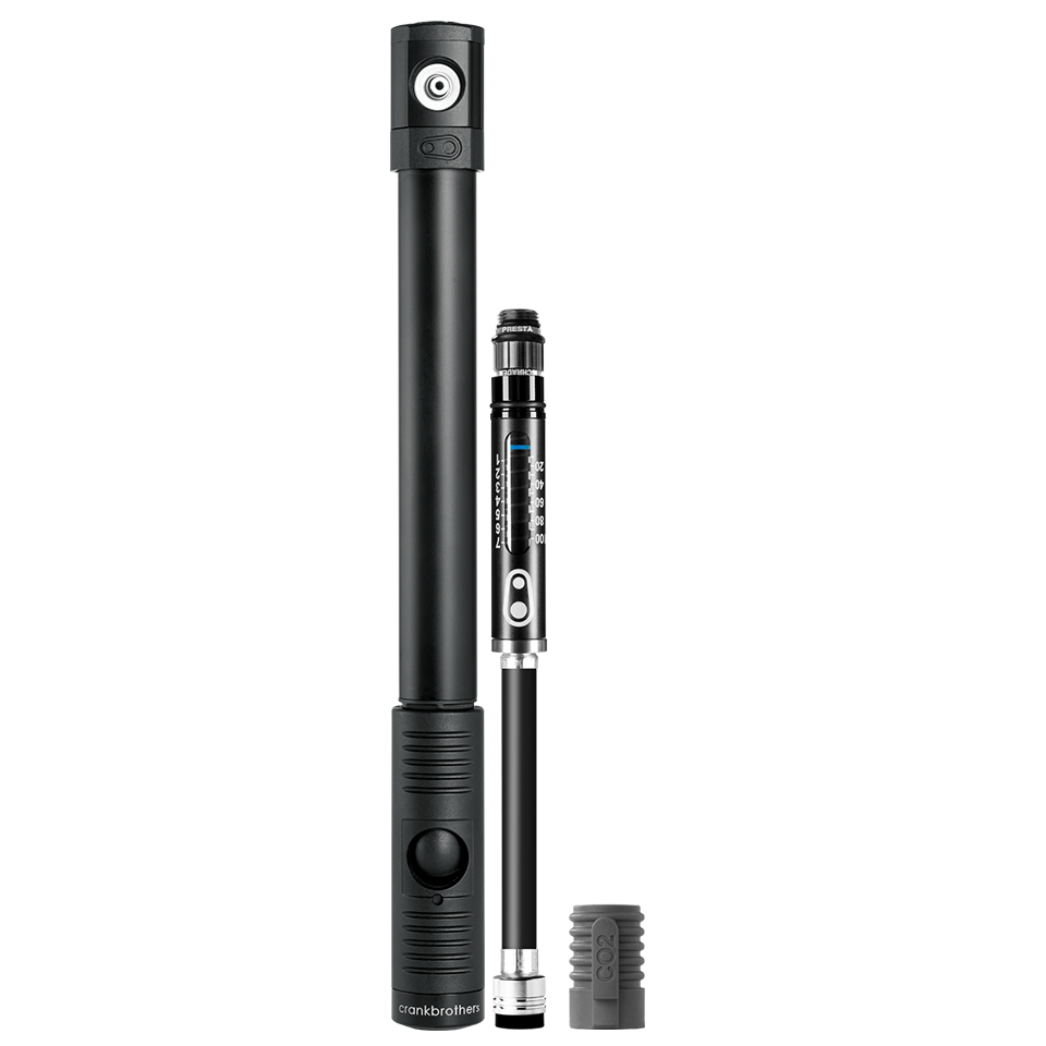 Crank Brothers Klic HP Mini Pump With Gauge And C02 Inflator - Midnight - Image 1
