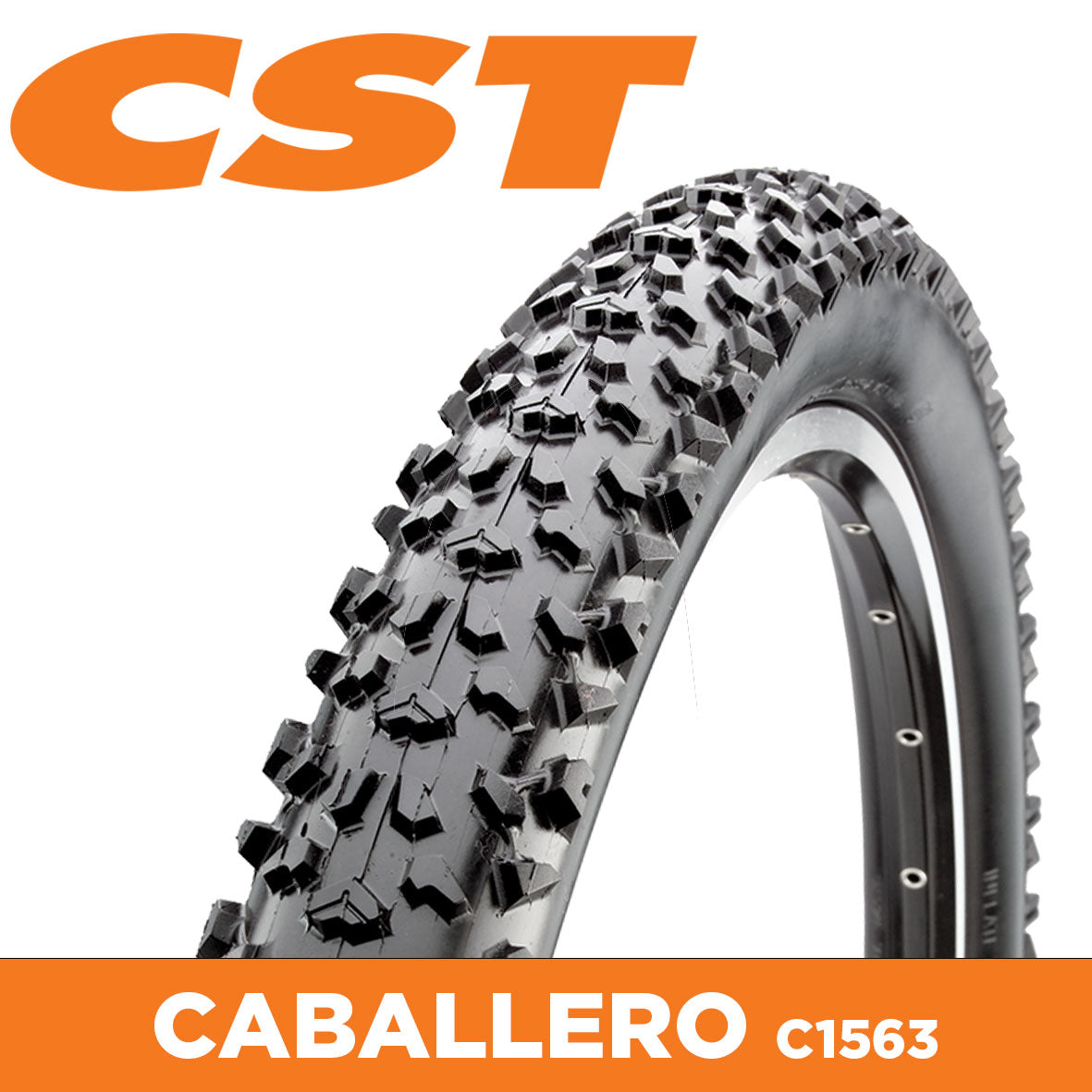 CST Tyre 1563 Caballero 26 x 2.25 - 27 TPI - Black - Image 1