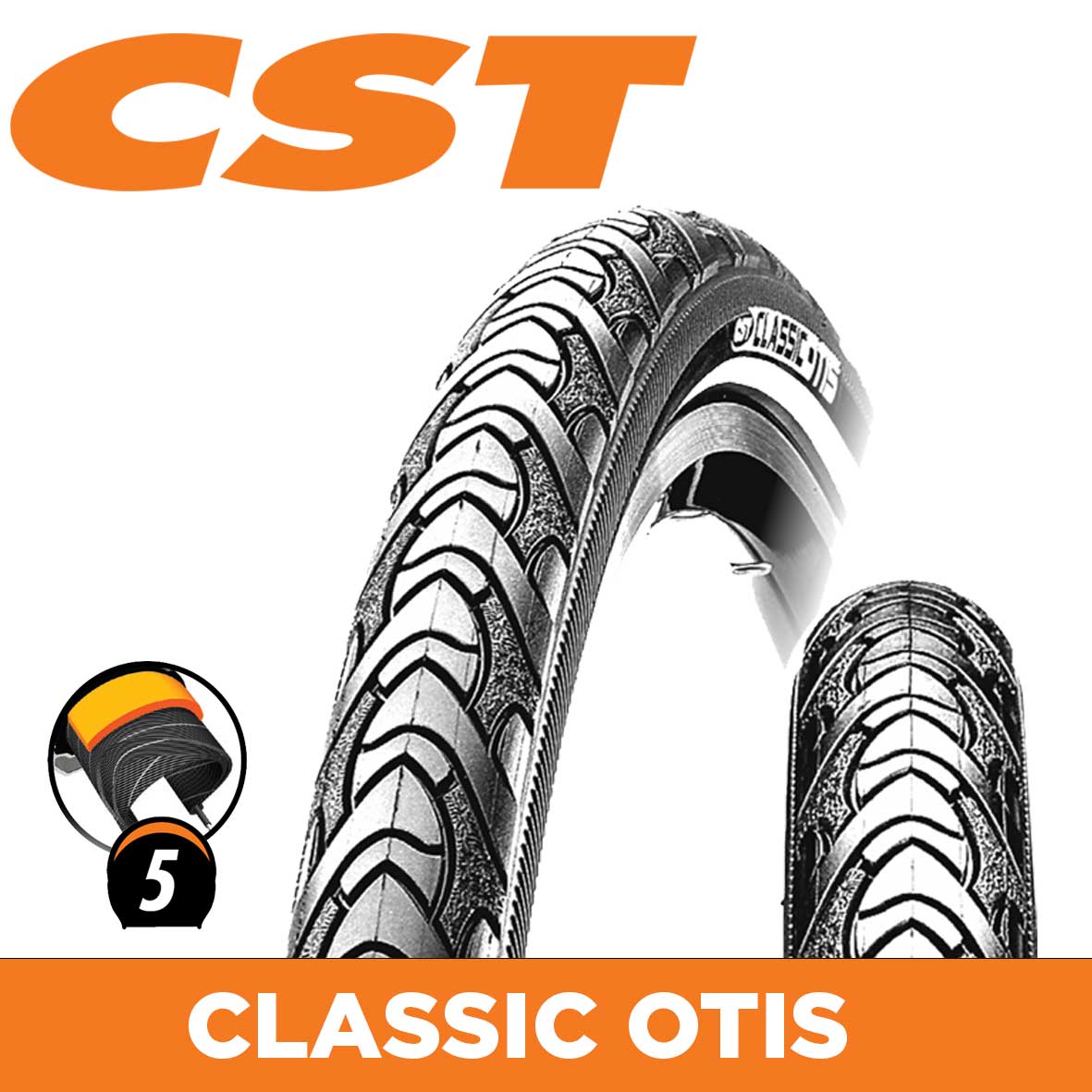 CST Tyre Classic Otis Hybrid C1777 - 700 x 35 - Kevlar 3mm Layer W/Ref Strip - Image 1