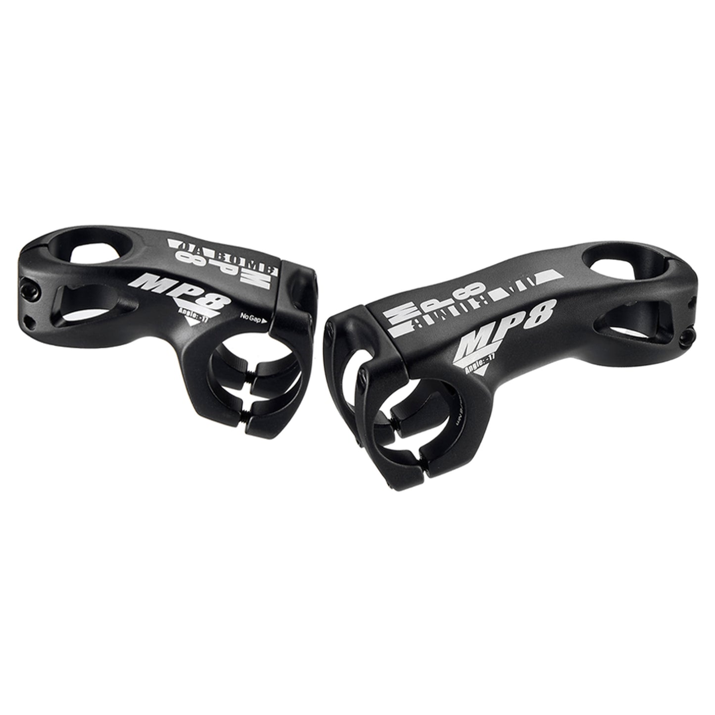DaBomb MP8 Stem - 1 1/8th Inch Steerer - 31.8mm - 80mm - -17 Degree - Black - Image 1