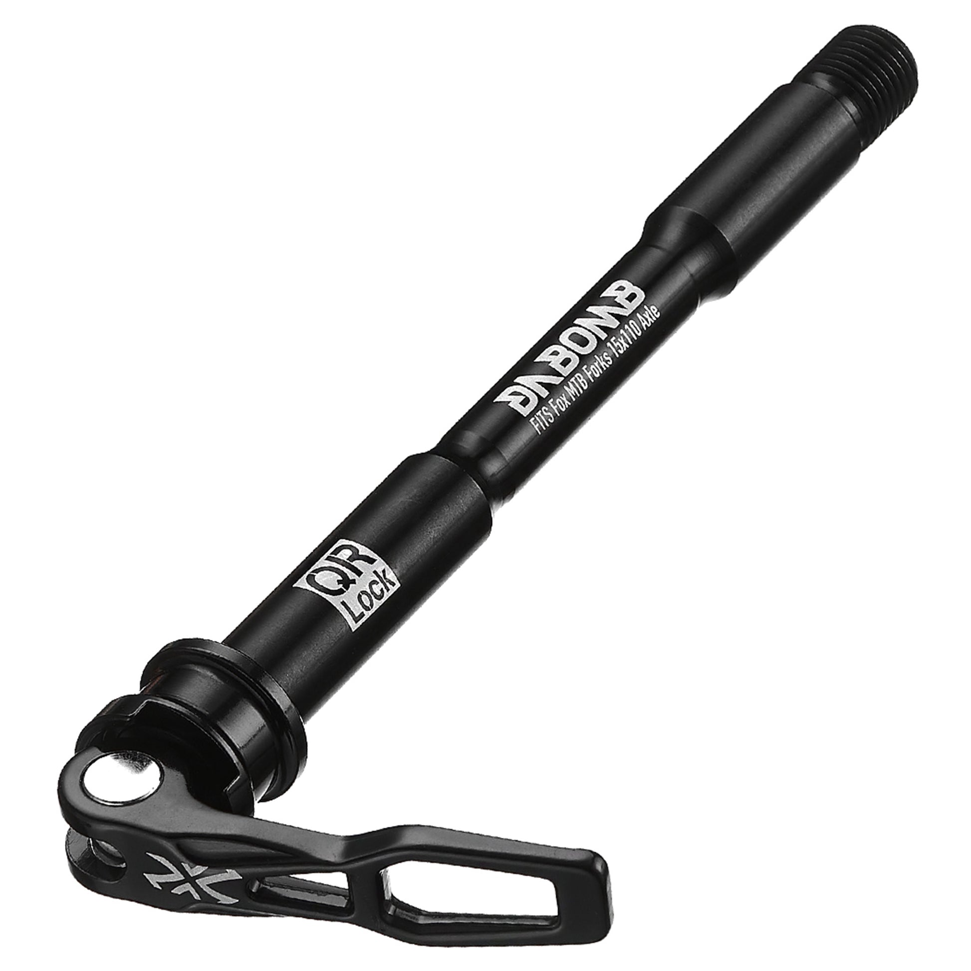 DaBomb QRLock-F (for Fox Fork) Thru Axle - Front - 15x110mm Fox - Black - Image 1