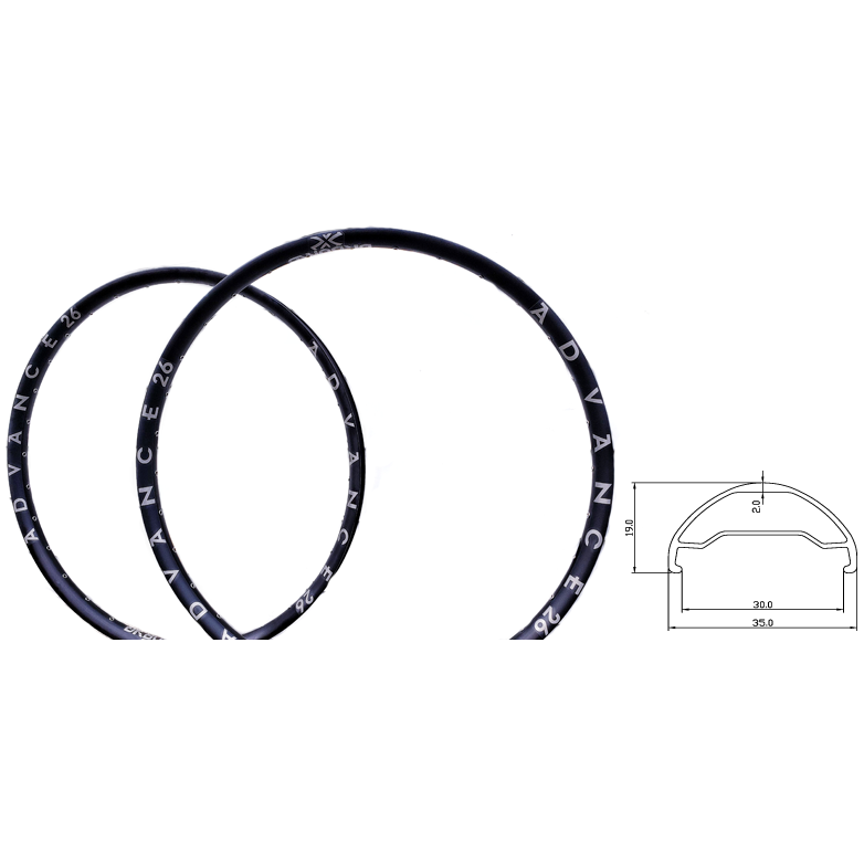 DaBomb Advance Rim - Black - Silver - 32 Hole - 26 Inch