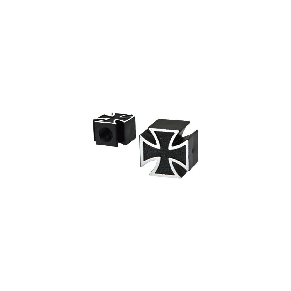 DaBomb Valve Caps - Black - Cross - Image 1