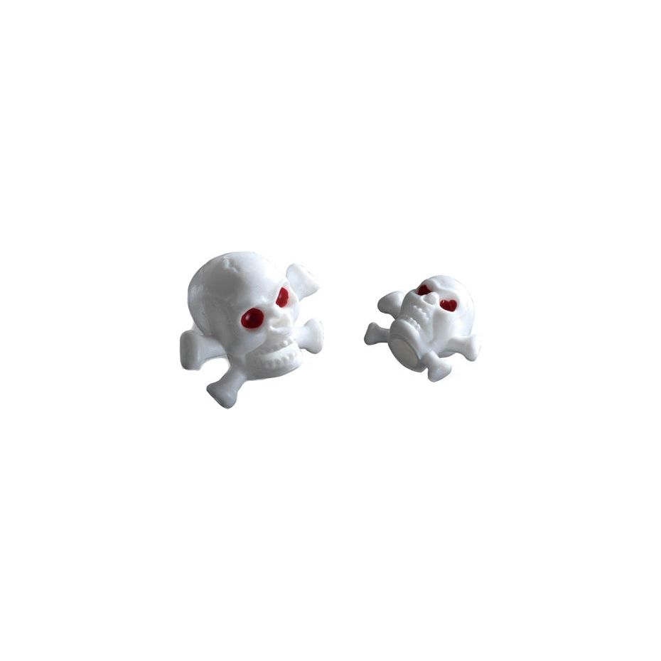 DaBomb Valve Caps - White - Skull - Image 1