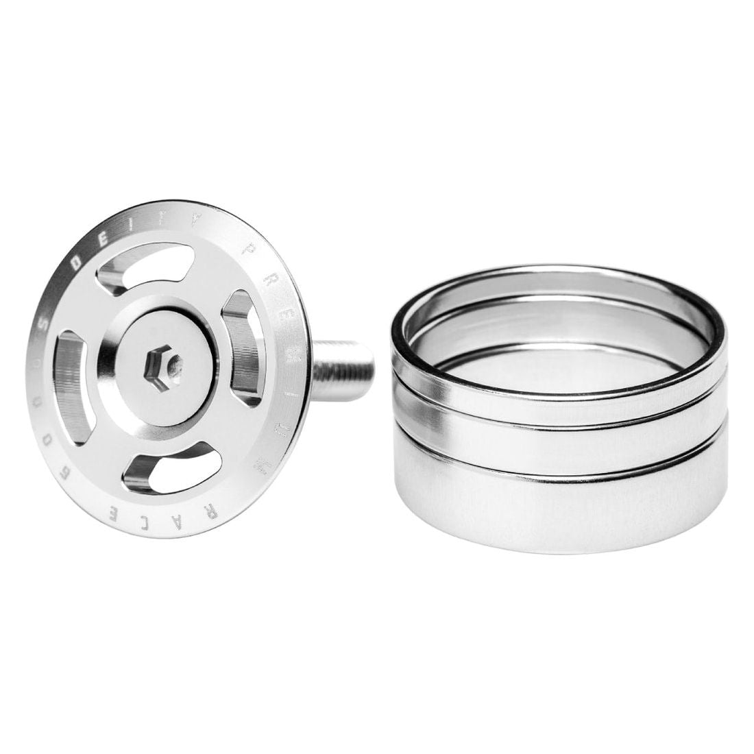 Deity Crosshair Headset Spacer and Top Cap Kit - Silver - Image 1