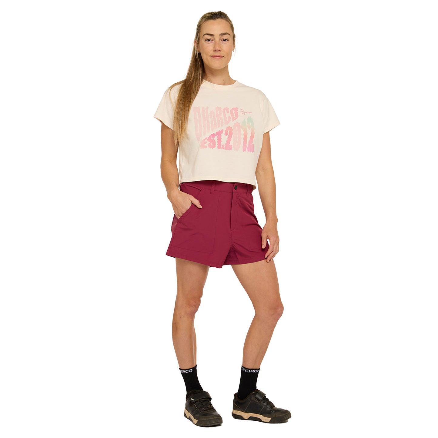 DHaRCO Womens Pit Shorts - S - Sangria - Image 4