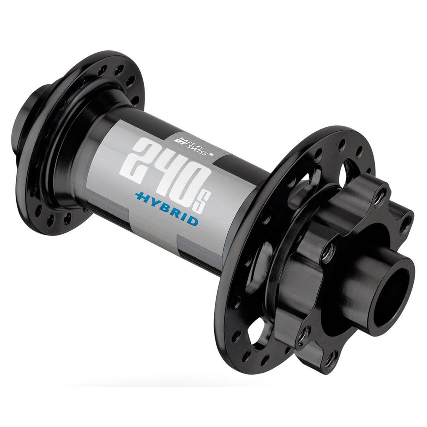 DT Swiss 240 Hybrid Front Hub - Front - 15x110mm Boost - 6 Bolt - 36 Hole - J-Bend - Black - Hybrid (E-Bike) - Image 1