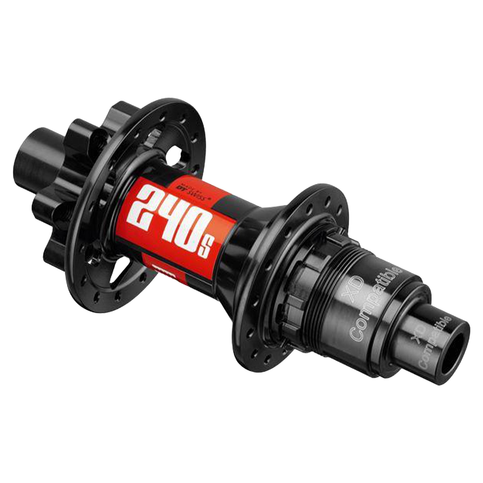 DT Swiss 240 Rear Hub - Rear - 12x142mm - SRAM XD - 6 Bolt - 28 Hole - J-Bend - Black - Image 1
