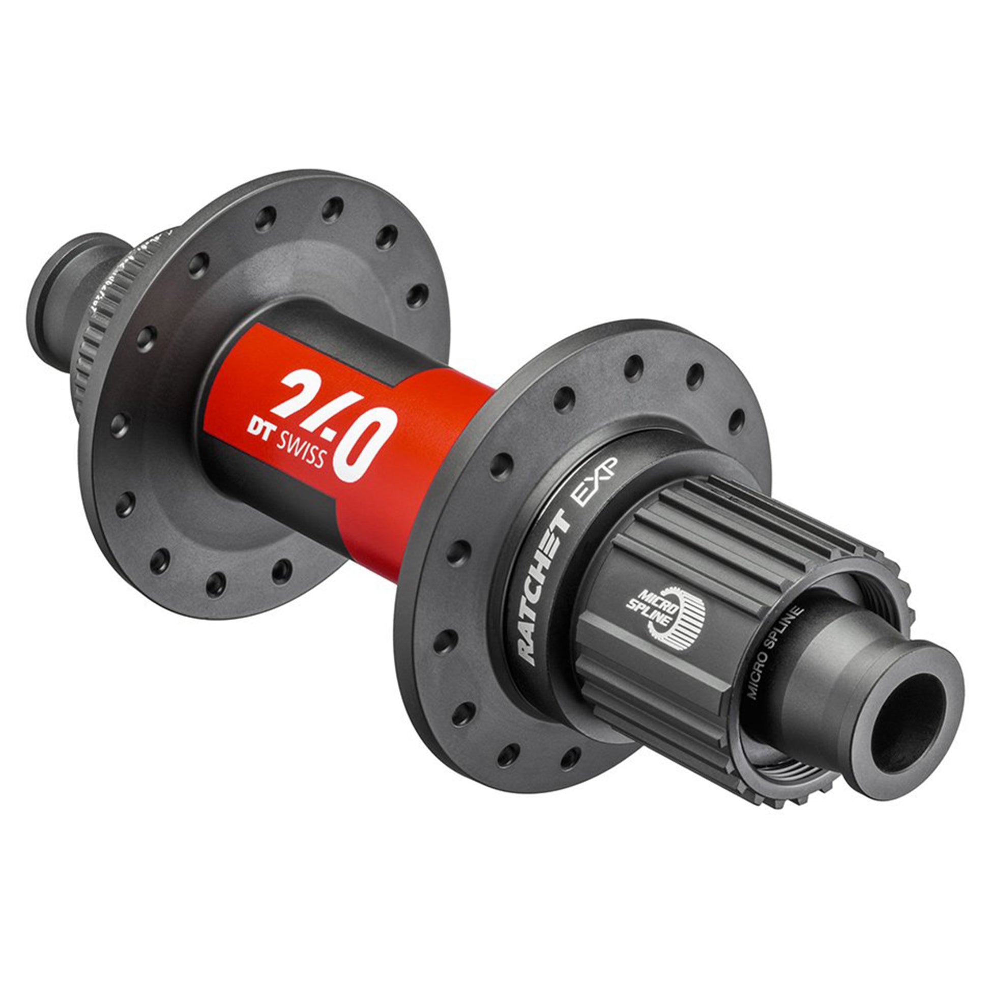 DT Swiss 240 Rear Hub - Rear - 12x148mm Boost - Shimano MicroSpline - Centrelock - 28 Hole - J-Bend - Black - Ratchet EXP 36T - Image 1