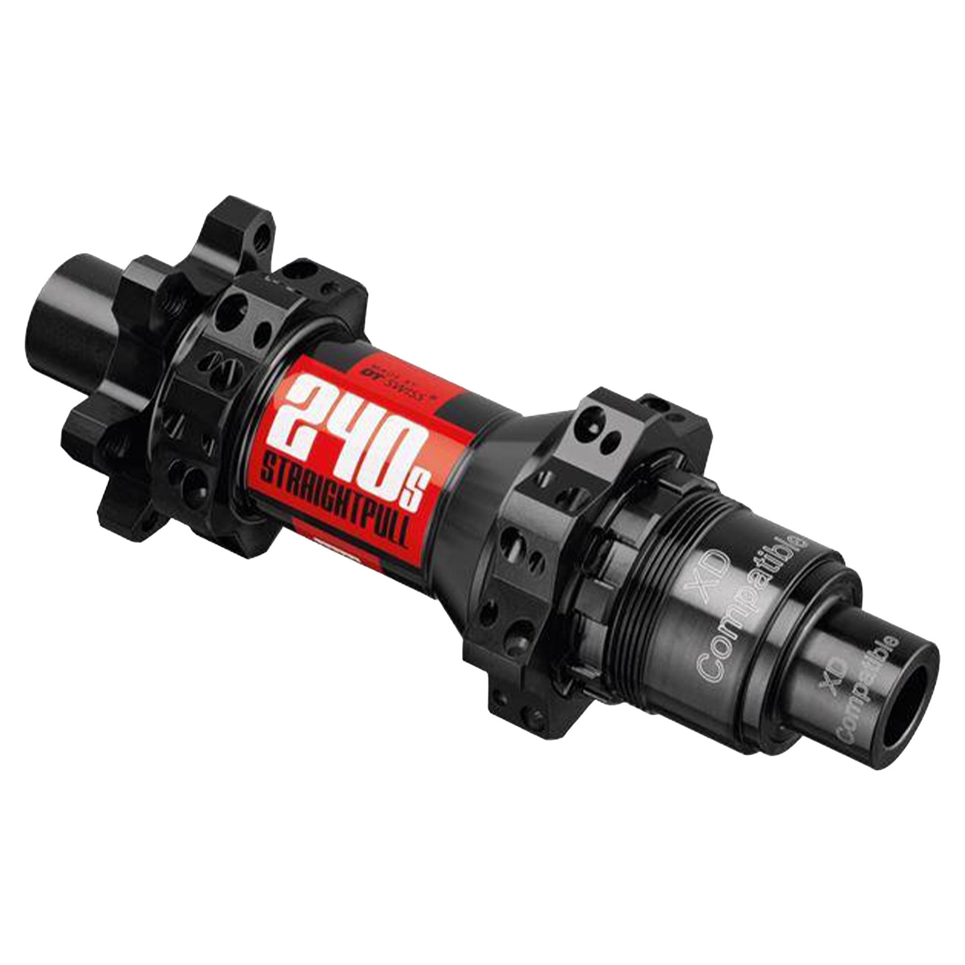 DT Swiss 240 Rear Hub - Rear - 12x148mm Boost - SRAM XD - 6 Bolt - 28 Hole - Straightpull - Black - Image 1