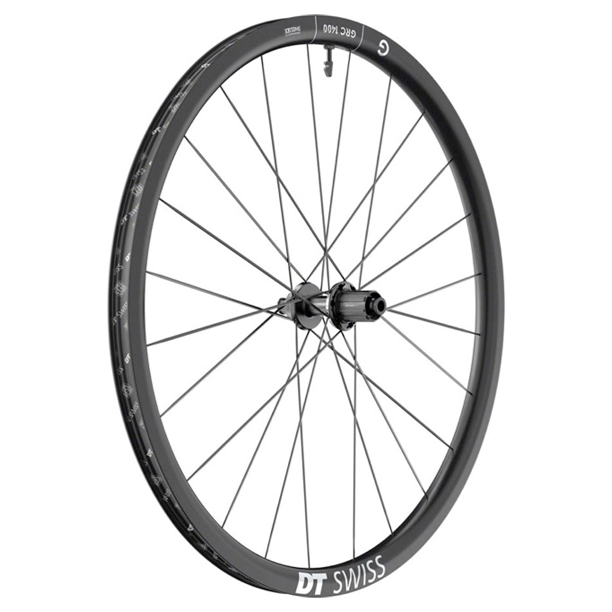 DT Swiss GRC1400 Spline 30 MY23 Wheel - Rear - 700c - 12x142mm QR - Carbon - 24mm - Centrelock - Shimano HG Splined - Image 1