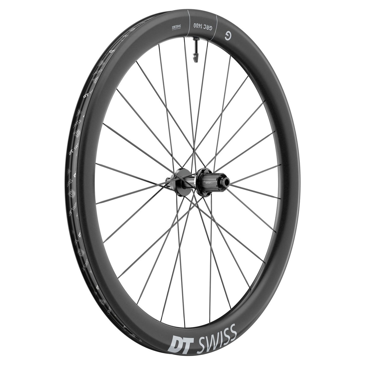 DT Swiss GRC1400 Spline 50 Wheel - Rear - 700c - 12x142mm - Carbon - 24mm - Centrelock - Shimano HG Splined - Image 1