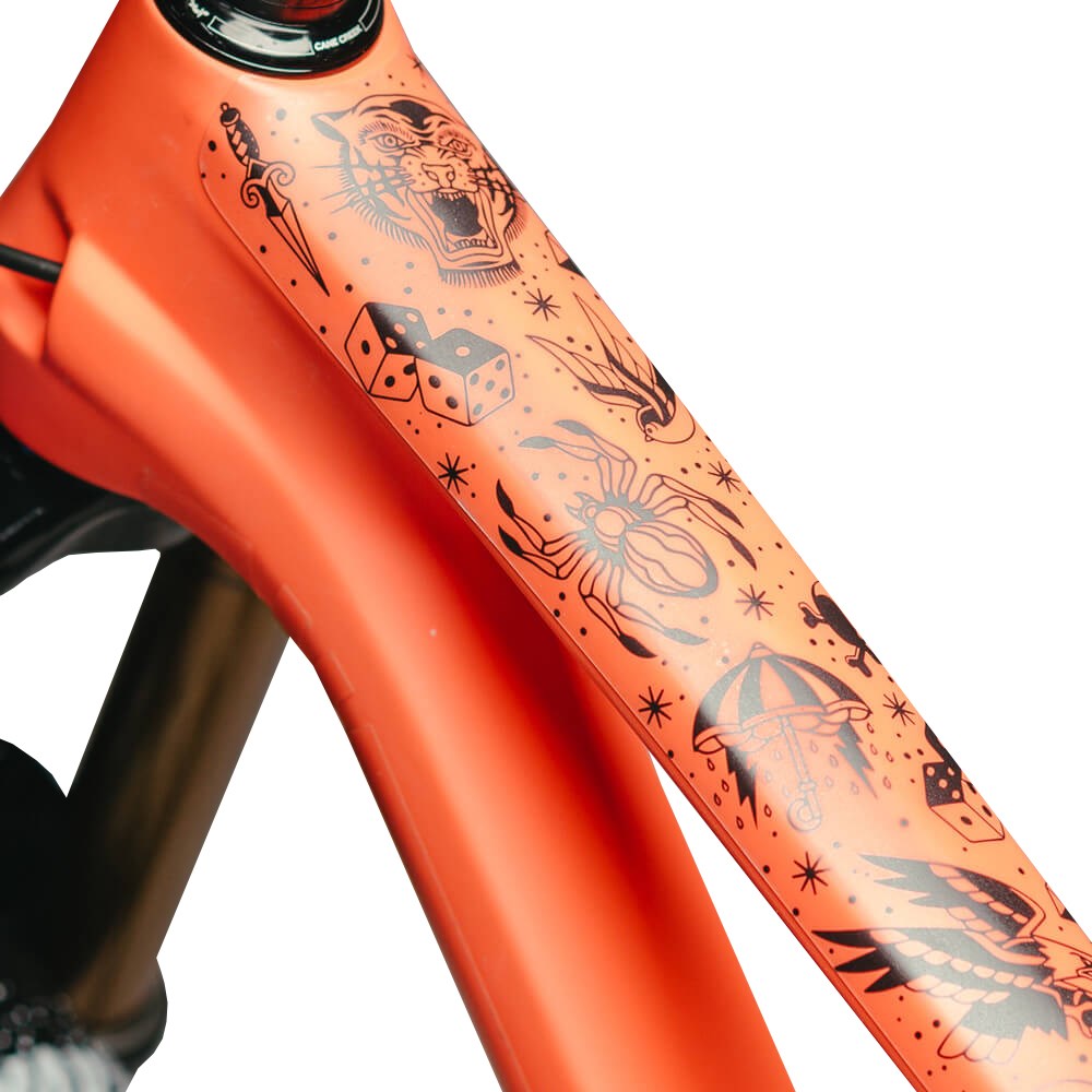 DyedBro Old School Tattoo Bike Protection Film - Black - Image 1