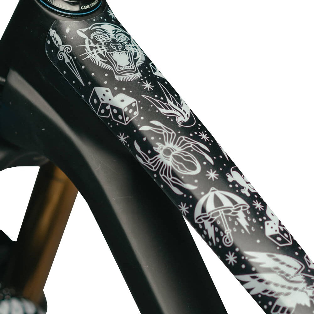 DyedBro Old School Tattoo Bike Protection Film - White - Image 1