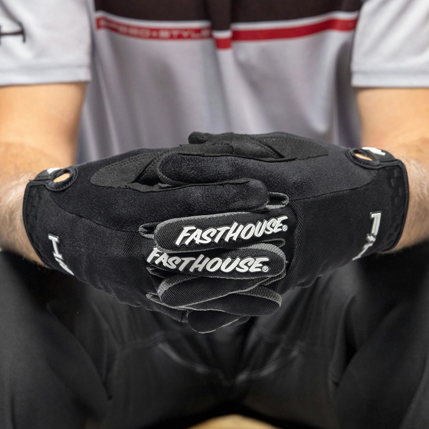 Fasthouse Chandler Ridgeline Gloves - L - Black - White - Image 5