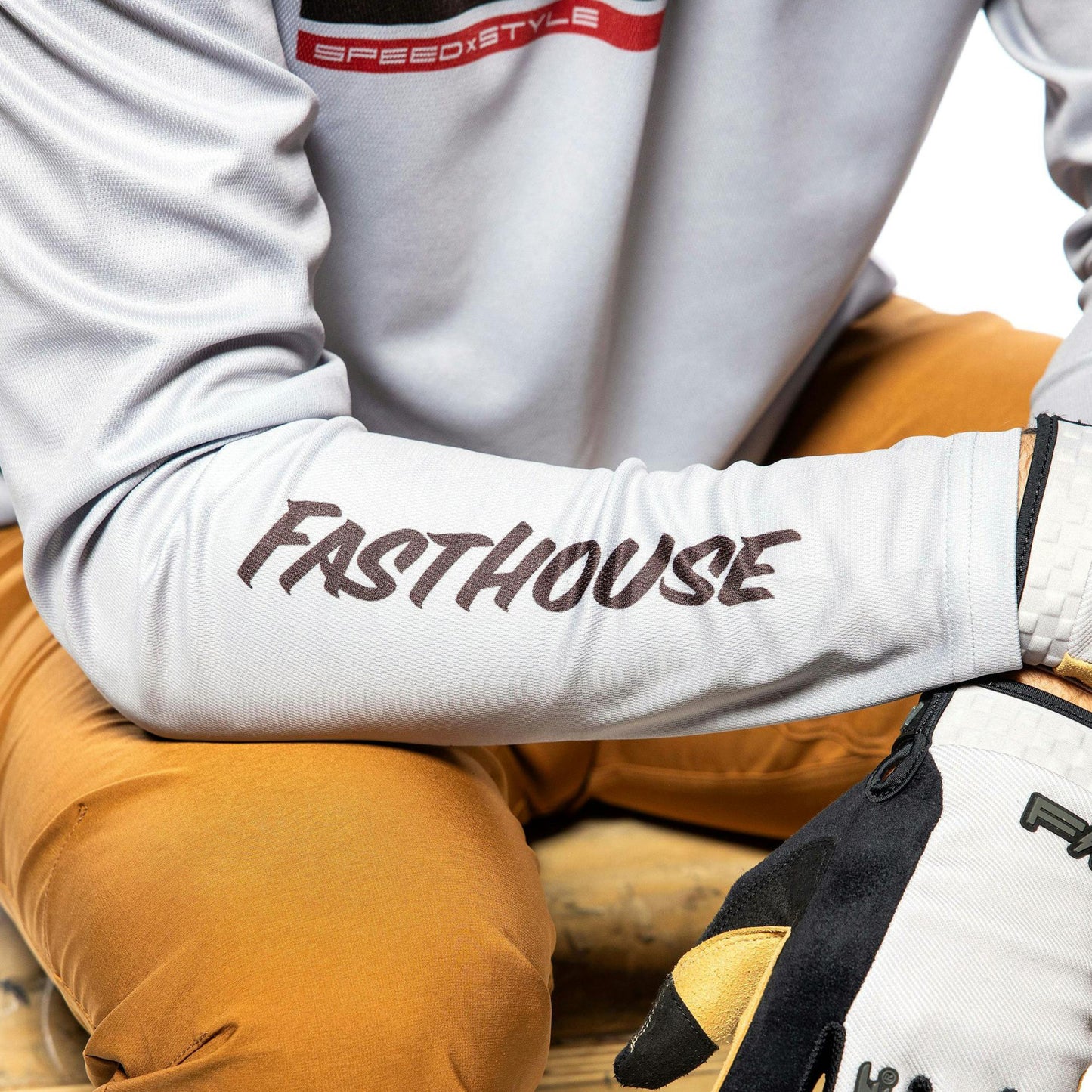 Fasthouse Impakt Cosmos Long Sleeve Jersey - L - Light Grey - Image 3