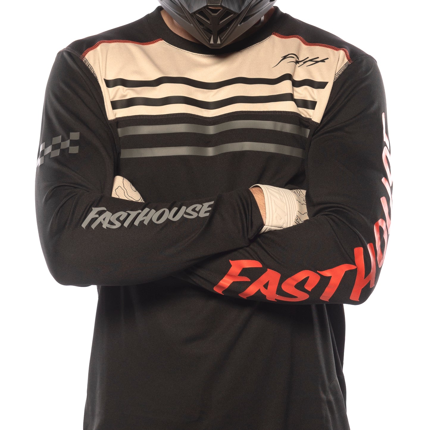 Fasthouse Alloy Sidewinder Long Sleeve Jersey - L - Cream - Black - Image 3