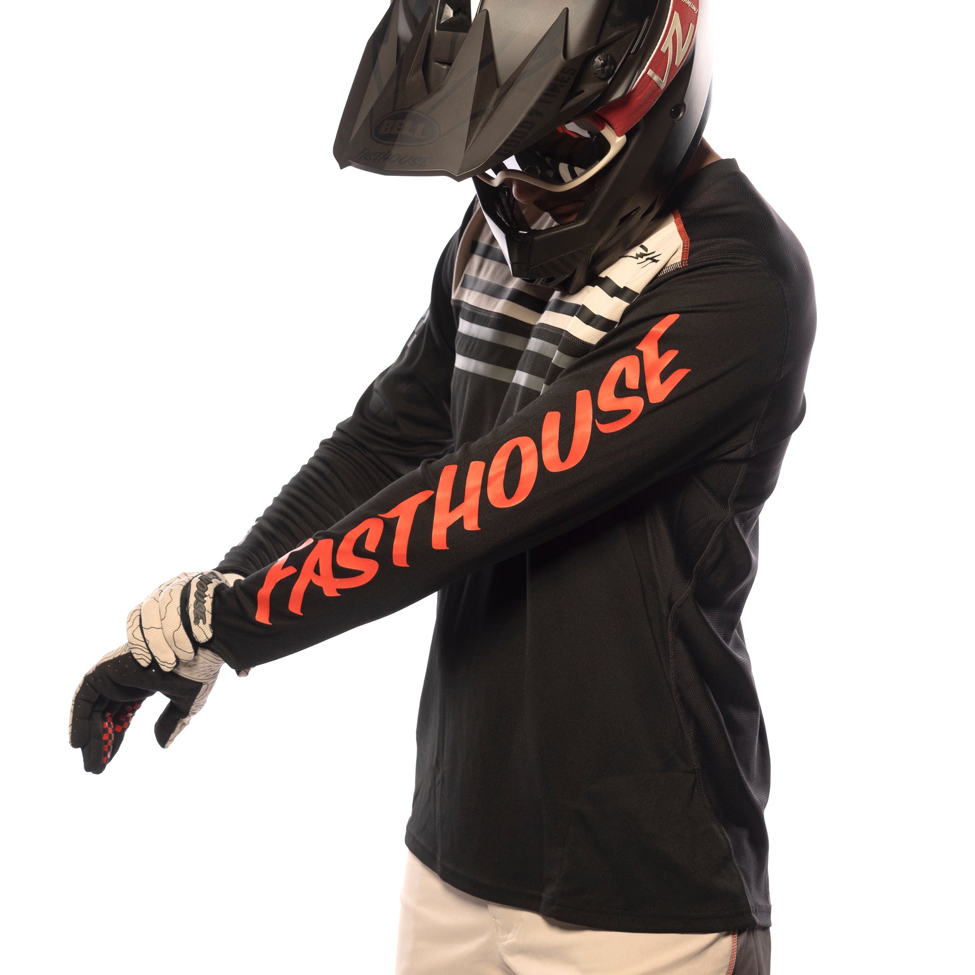 Fasthouse Alloy Sidewinder Long Sleeve Jersey - L - Cream - Black - Image 4