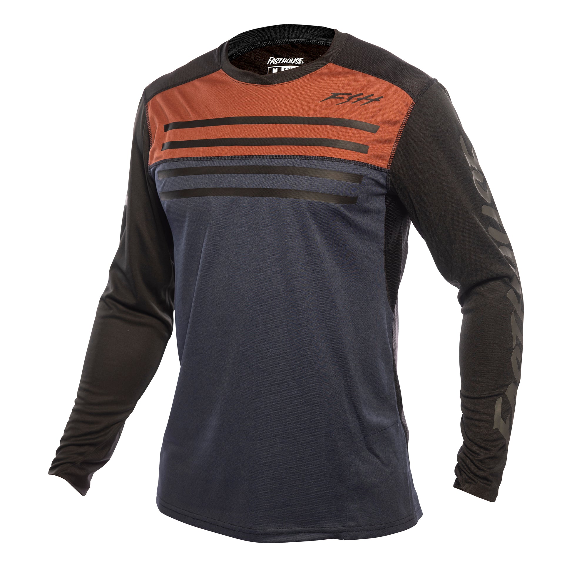 Fasthouse Alloy Sidewinder Long Sleeve Jersey - XL - Rust - Midnight Navy - Image 1