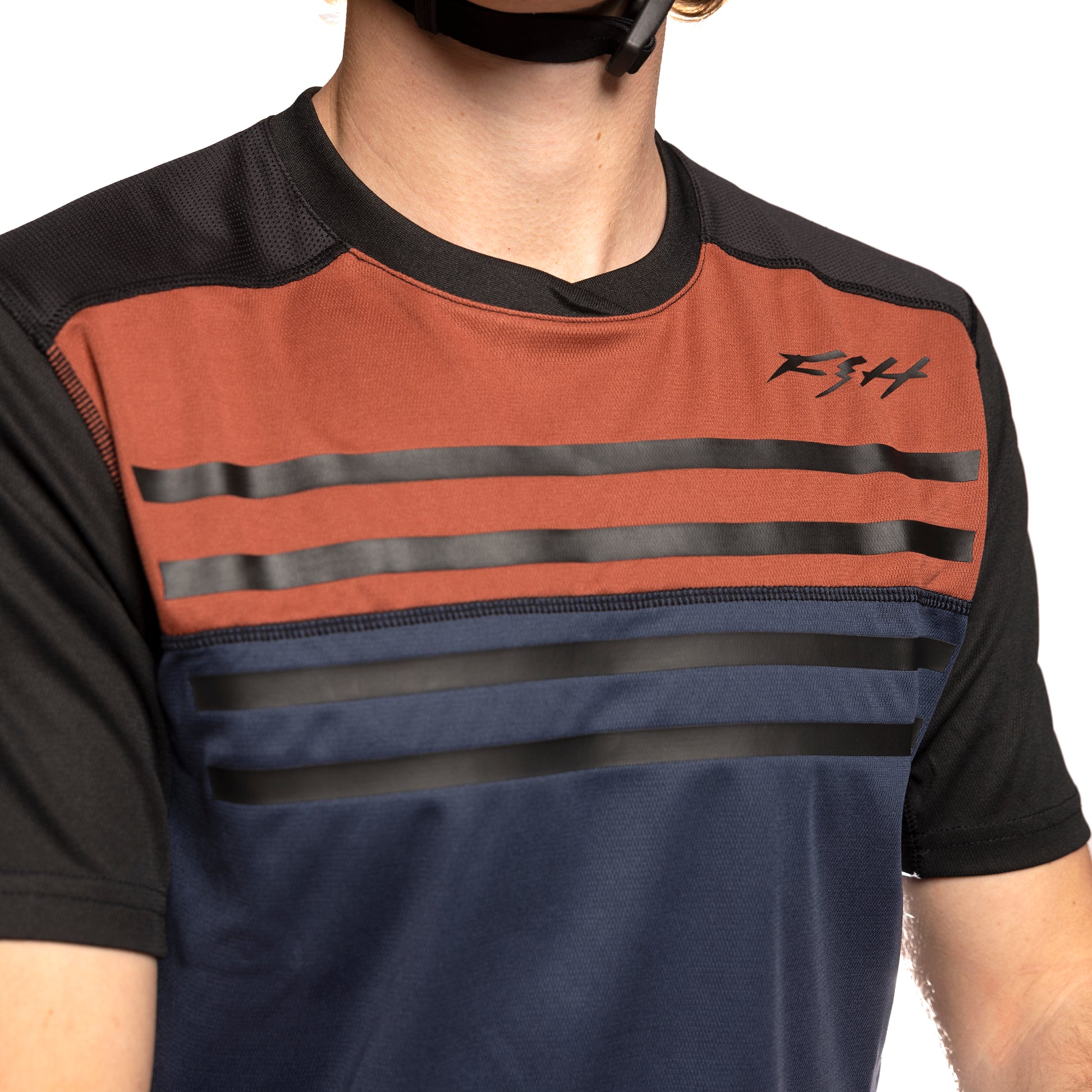Fasthouse Alloy Sidewinder Short Sleeve Jersey - L - Rust - Midnight Navy - Image 3