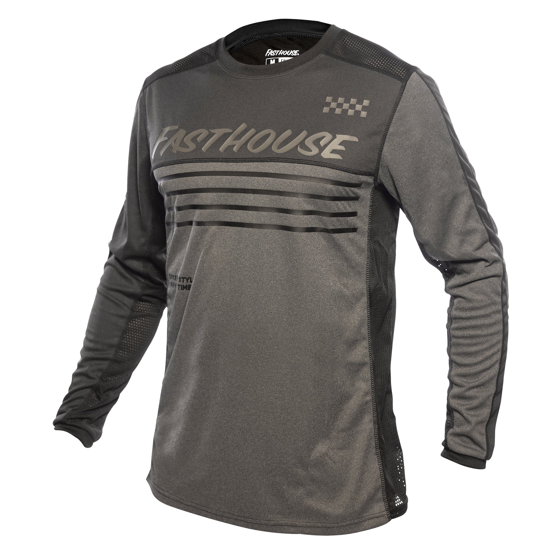 Fasthouse Classic Mercury Long Sleeve Jersey - XL - Black Heather - Charcoal Heather - Image 1