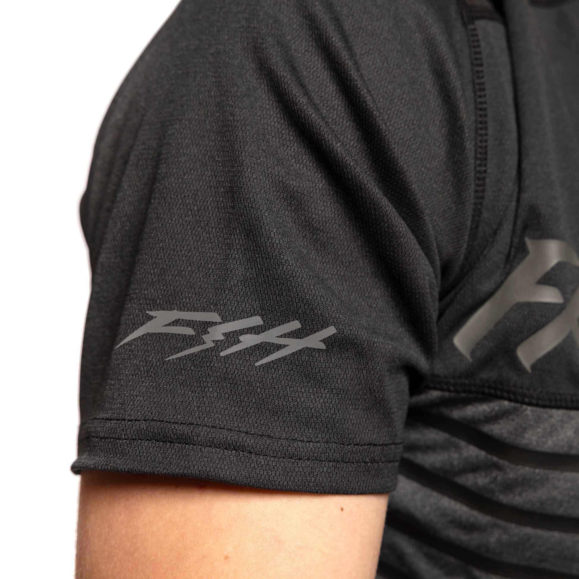 Fasthouse Classic Mercury Short Sleeve Jersey - 2XL - Black Heather - Charcoal Heather - Image 4