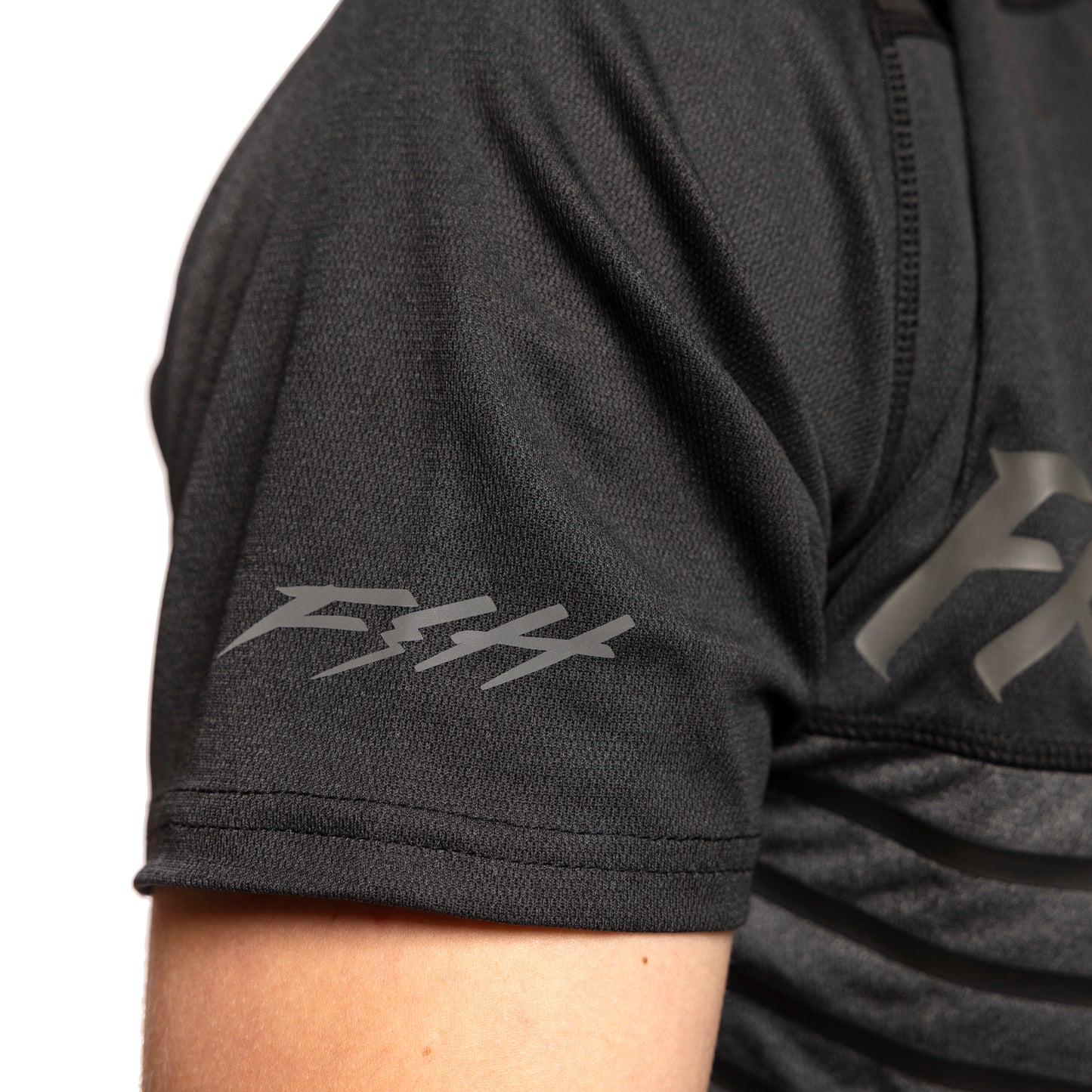 Fasthouse Classic Mercury Short Sleeve Jersey - XL - Black Heather - Charcoal Heather - Image 4