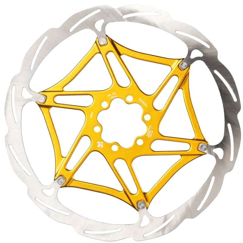 Formula 2-Piece 6-Bolt Disc Brake Rotor - 180mm - 6 Bolt - Standard - 1.8mm to 1.9mm - Gold Internal - Image 1