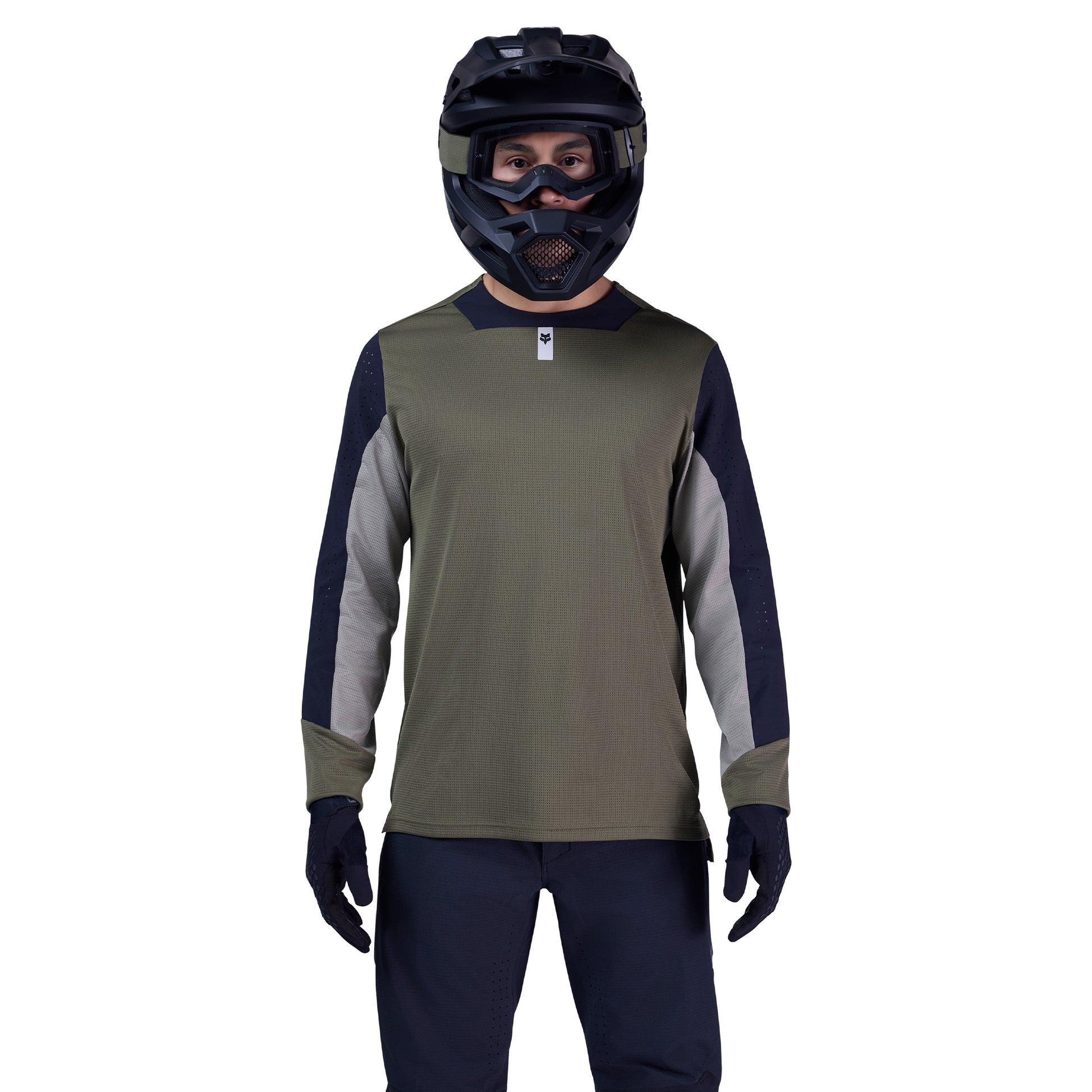 FOX Defend Long Sleeve Jersey - M - Olive Green - Image 3