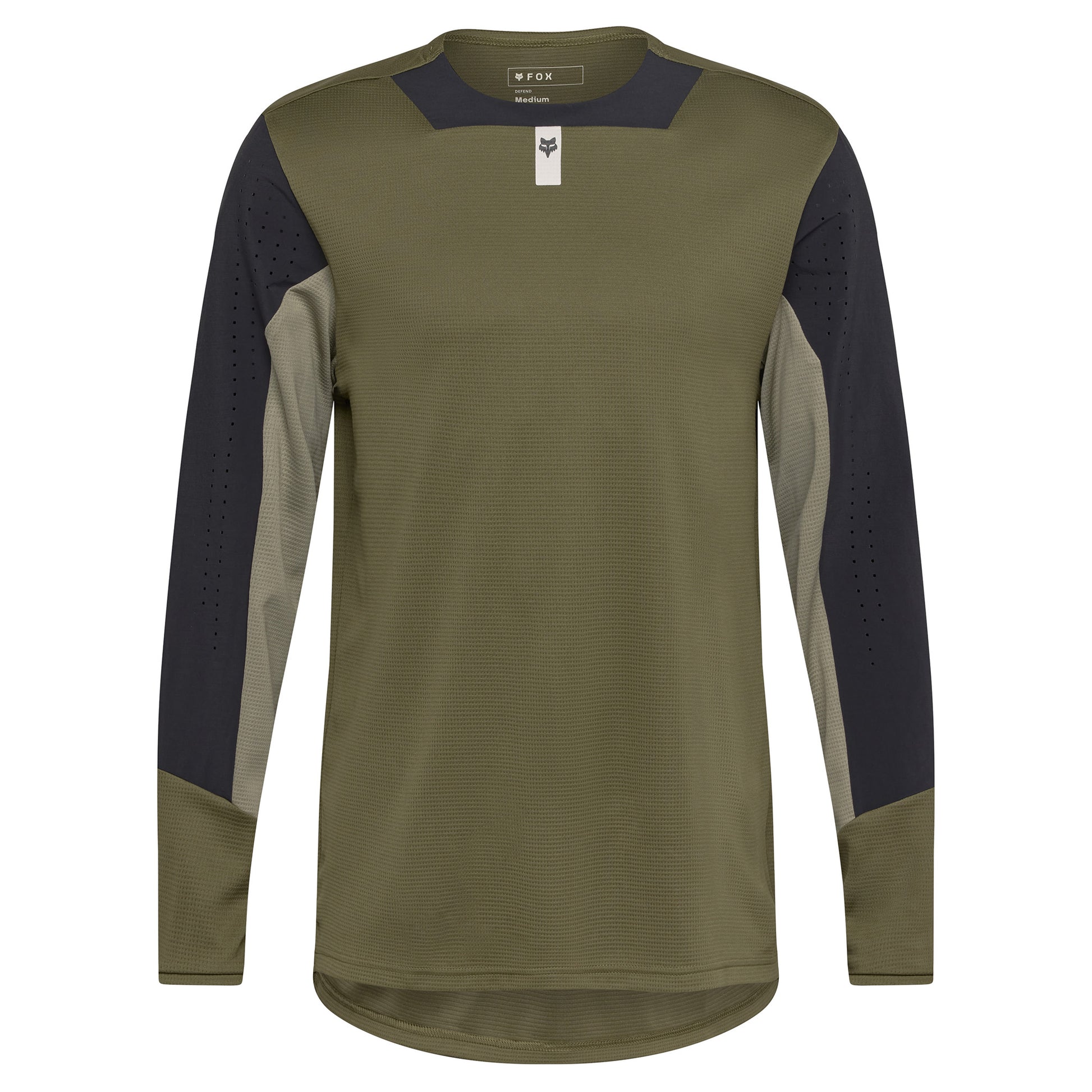FOX Defend Long Sleeve Jersey - S - Olive Green - Image 1