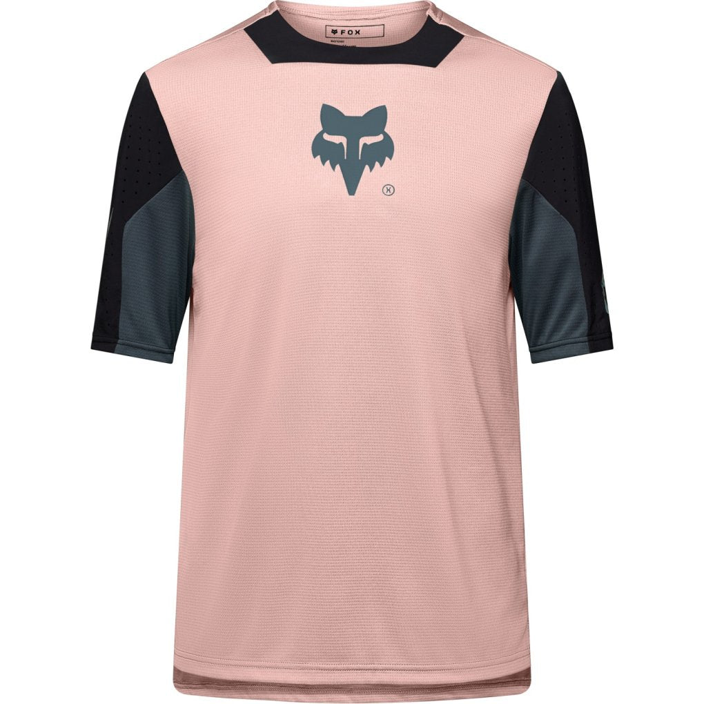 Fox Youth Defend Short Sleeve Jersey - M - Creation Blush