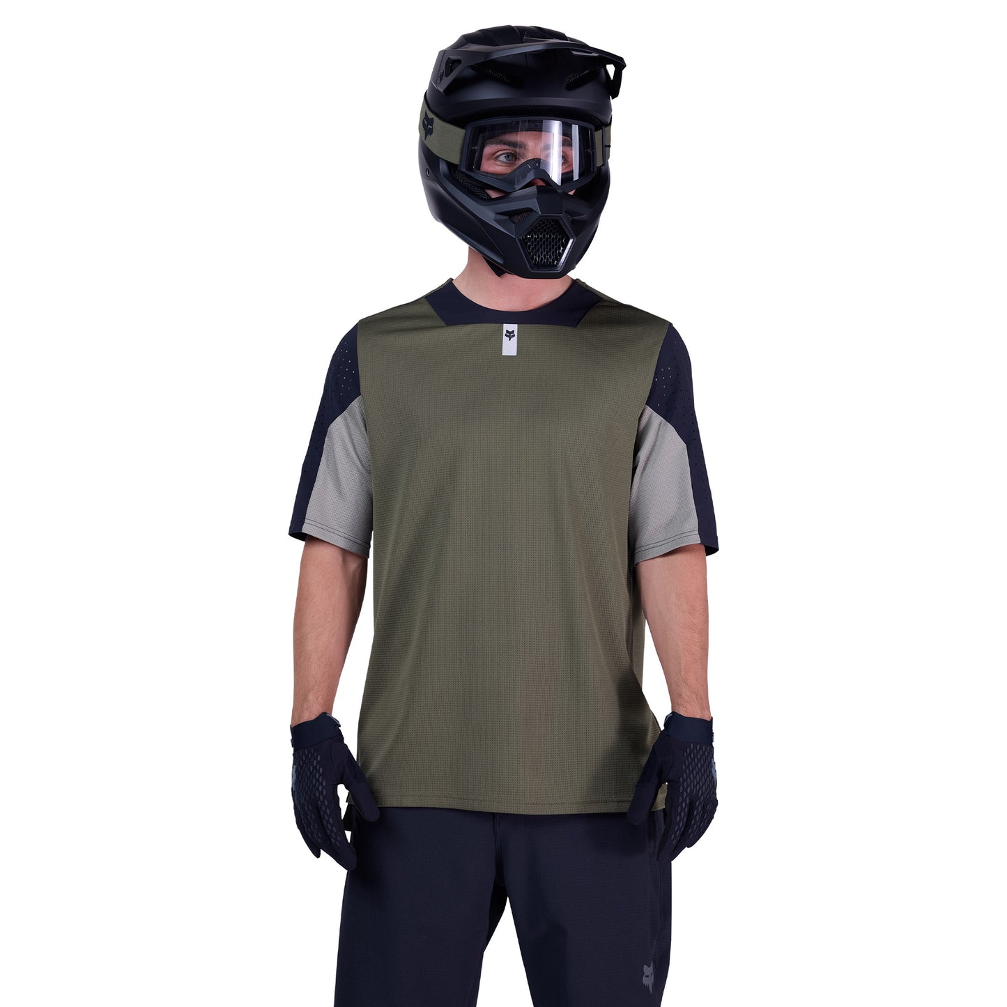 FOX Defend Short Sleeve Jersey - M - Olive Green - Image 3