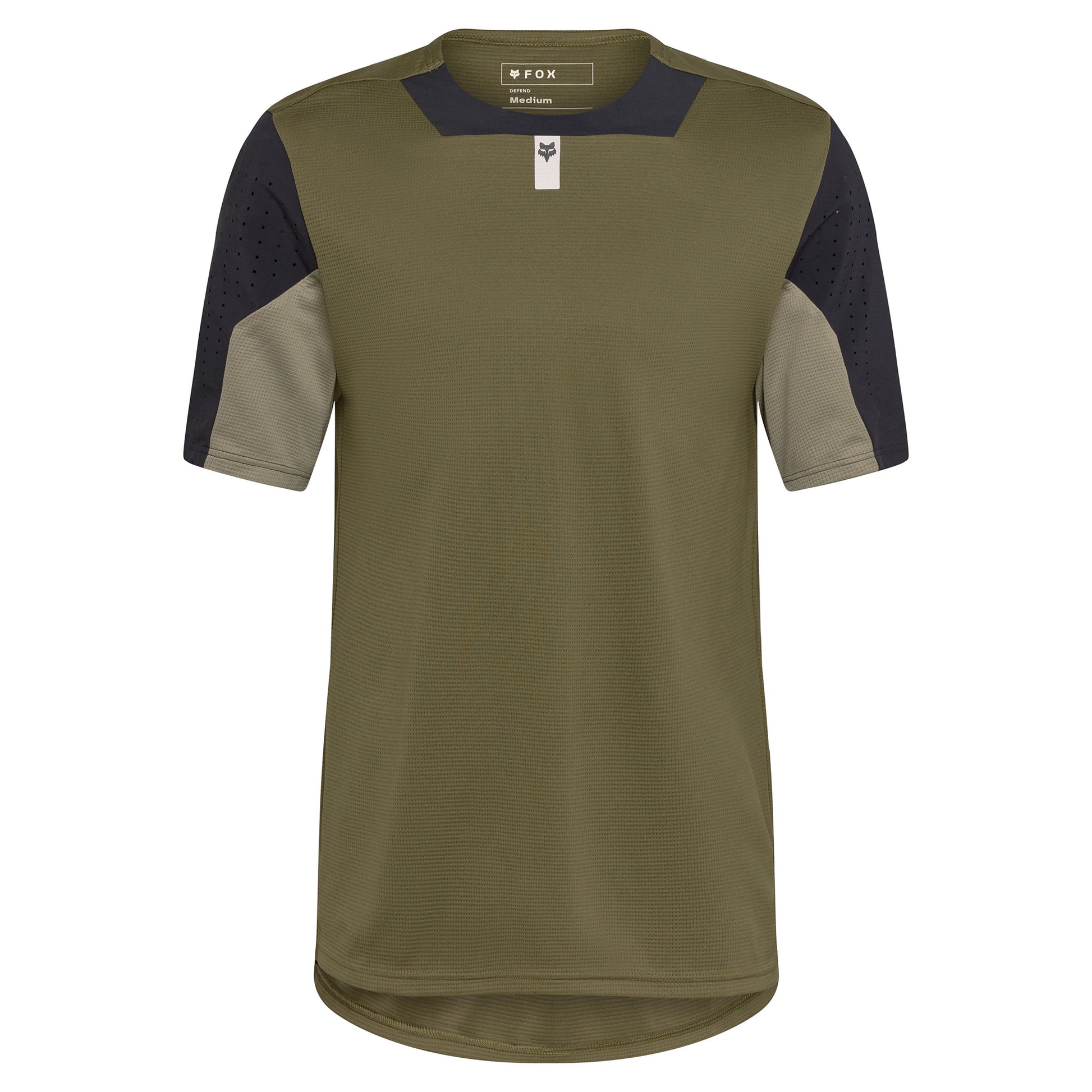 FOX Defend Short Sleeve Jersey - S - Olive Green - Image 1