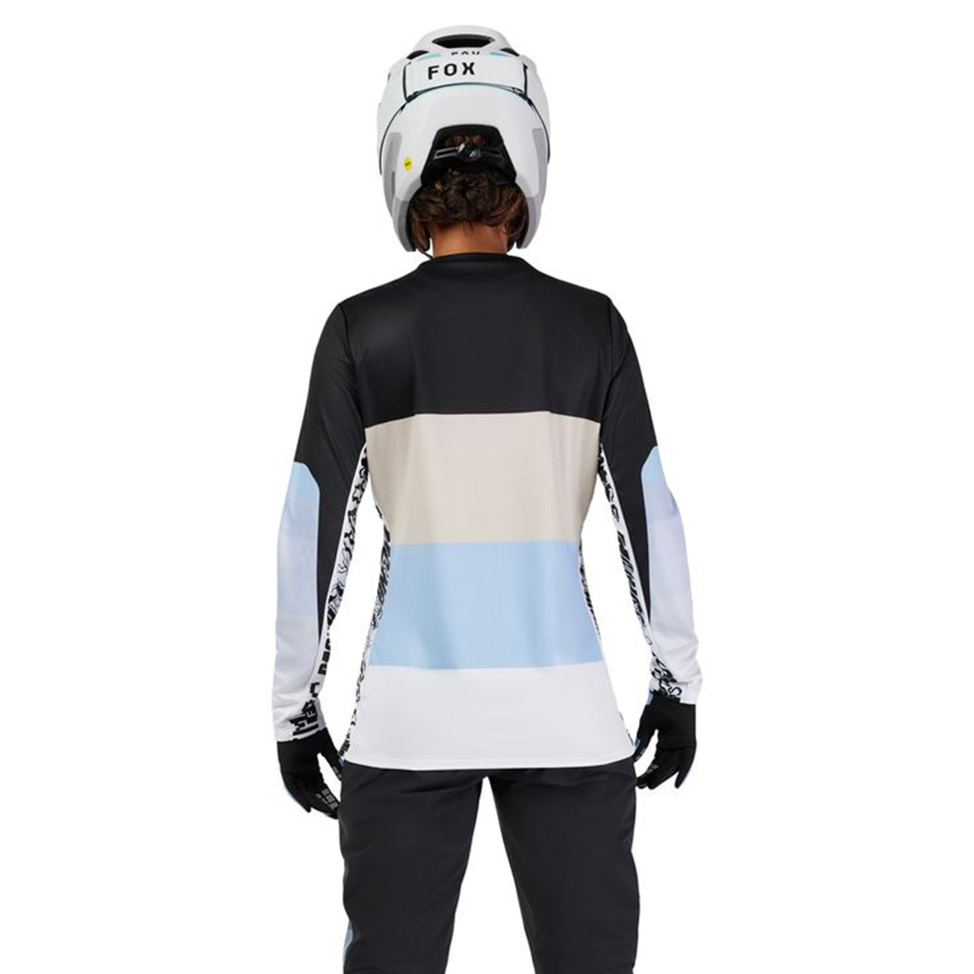 FOX Defend Women's Long Sleeve Jersey - M - Grid Black - Image 4