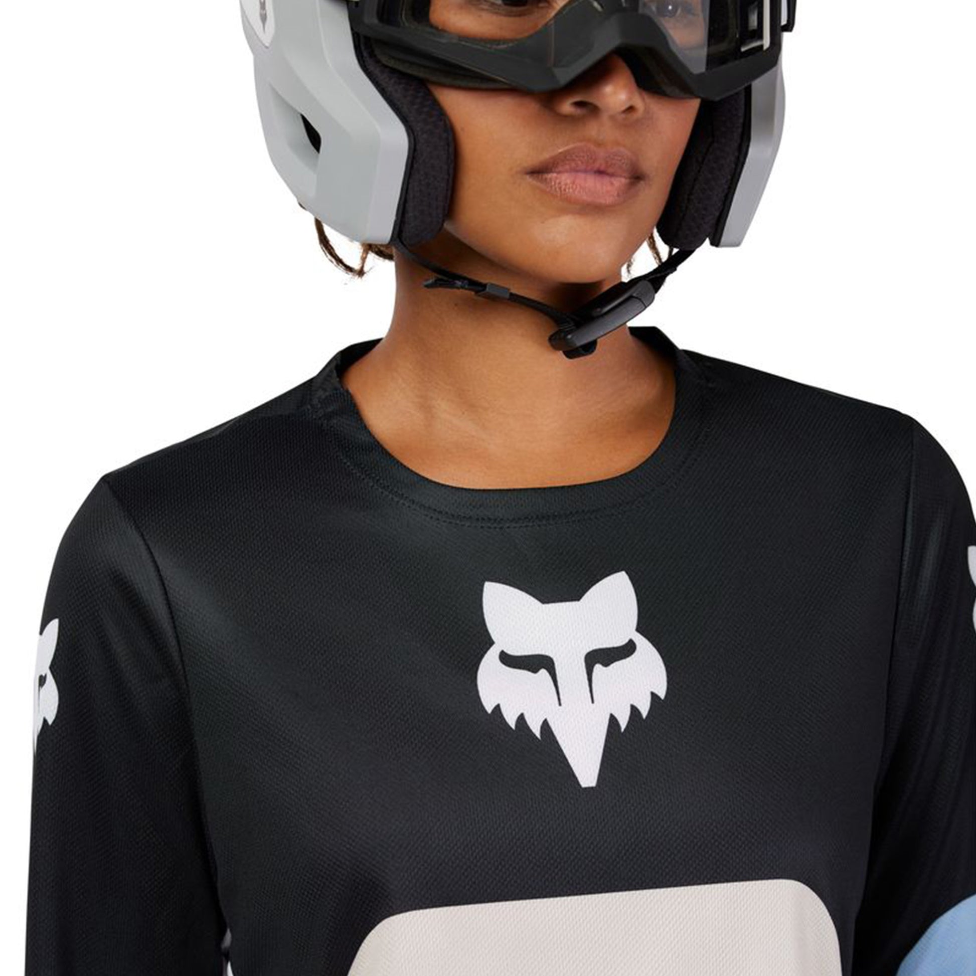 FOX Defend Women's Long Sleeve Jersey - S - Grid Black - Image 5
