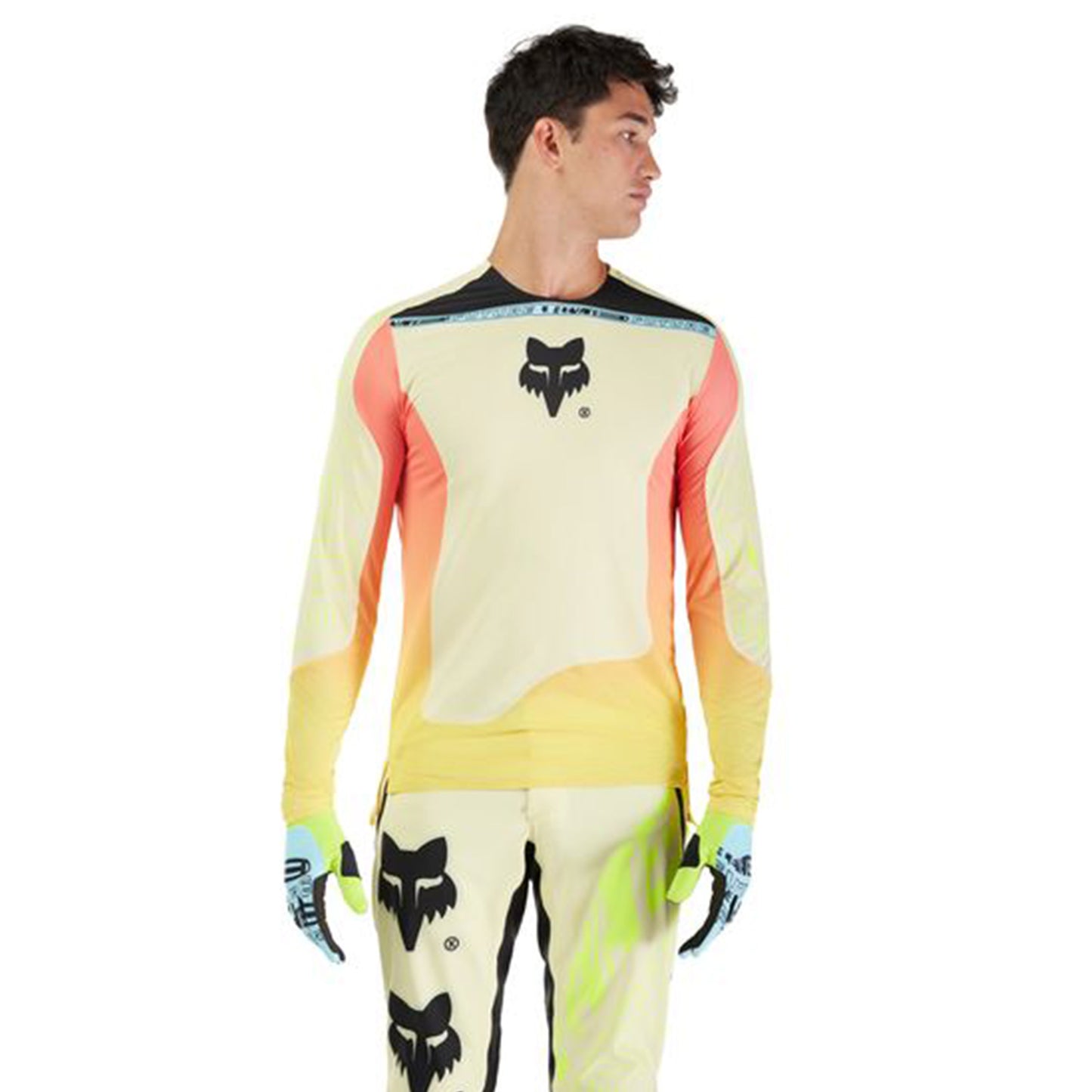 FOX Flexair Long Sleeve Jersey - M - Elevated Lemonade - Image 3