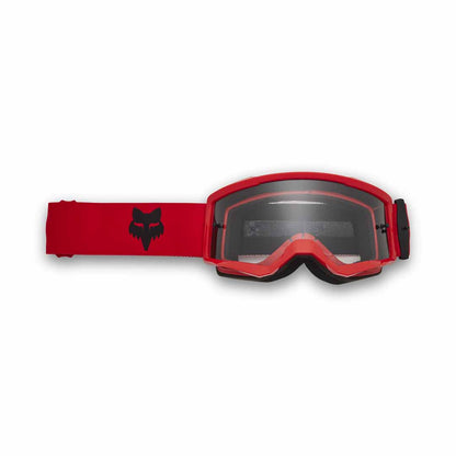 Fox Main Core Youth Goggles - One Size Fits Most - Flo Red - Clear Lens - Image 1