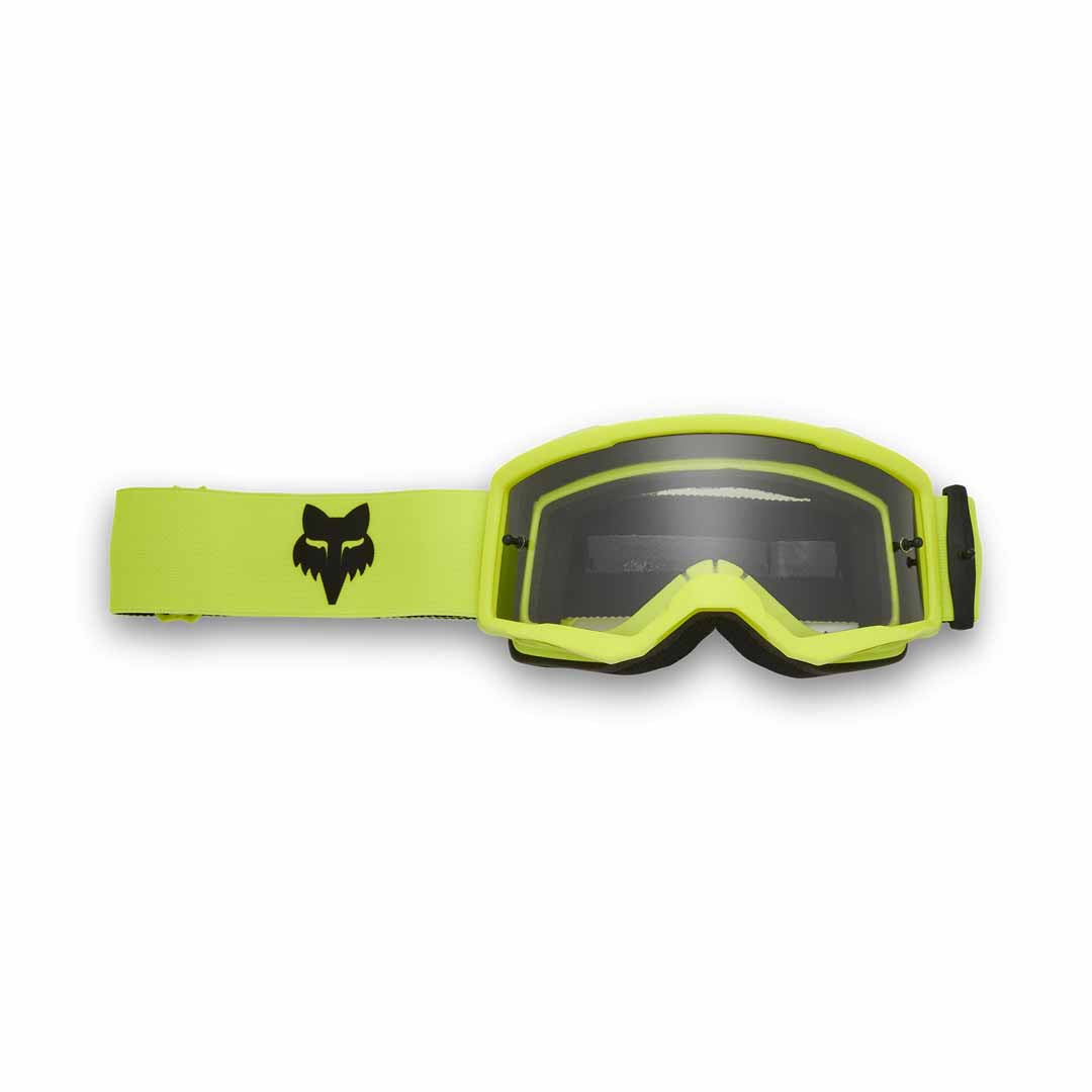 Fox Main Core Youth Goggles - One Size Fits Most - Flo Yellow - Clear Lens - Image 1