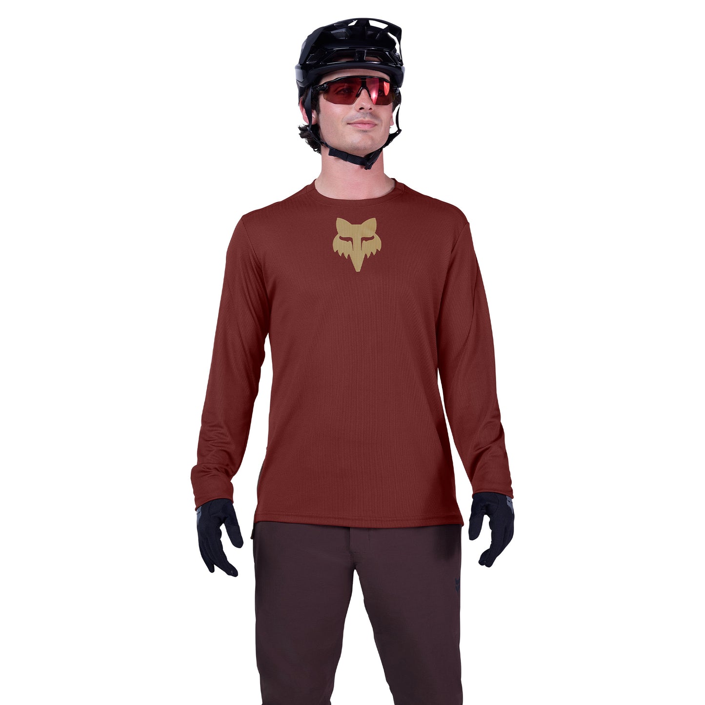 Fox Ranger Long Sleeve Jersey Fox Head - S - Rust - Image 3